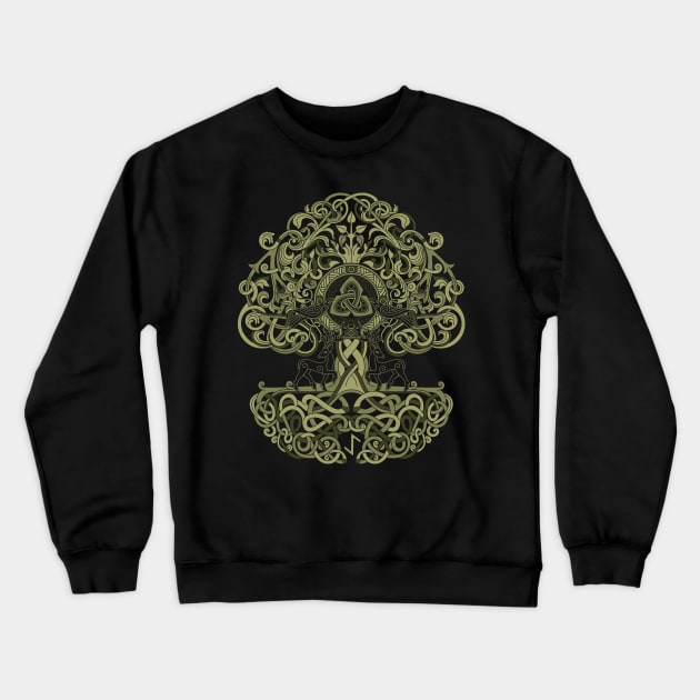 Tree of Life Yggdrasil Norse Pagan Viking Mythology Crewneck Sweatshirt by Blue Pagan